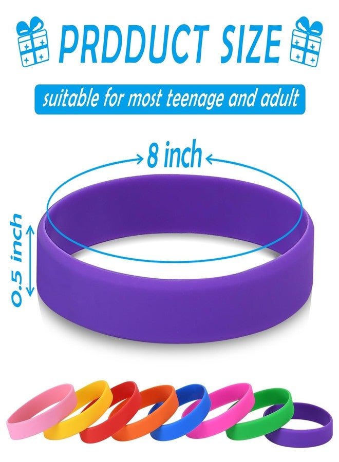 CYCLUSIVE 20 Pieces Rubber Bracelets Solid Color Silicone Wristbands Colored Rubber Stretch Bracelets for Women Men Teen Gifts - Image 4